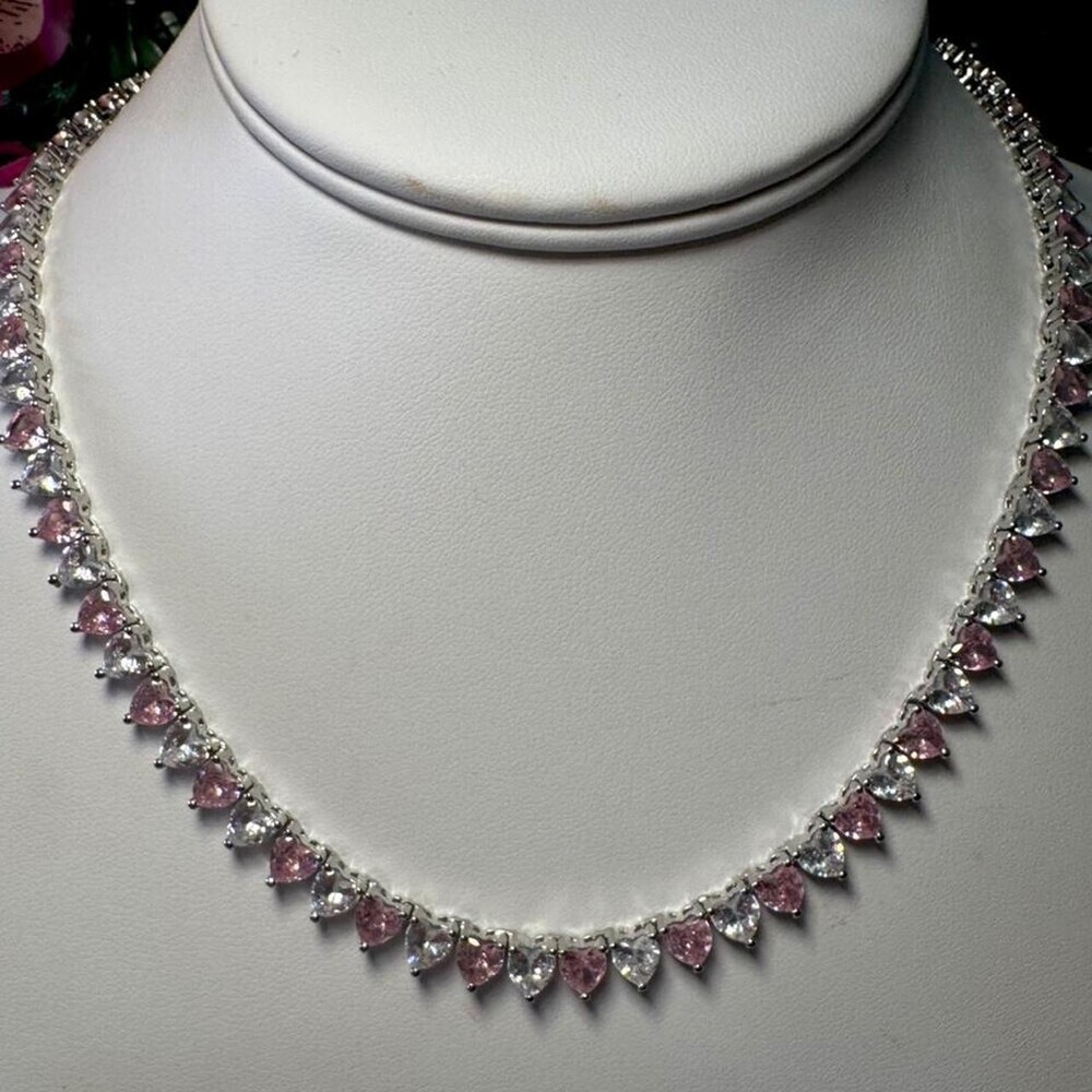 Pink And Silver Tennis Heart 16inch